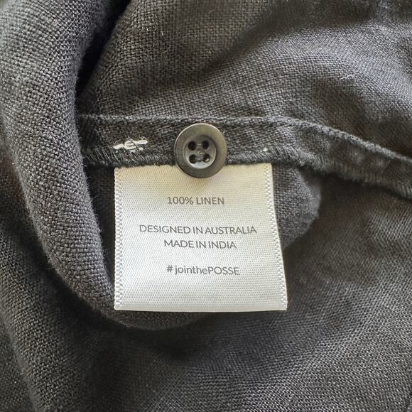 POSSE black linen wrap midi skirt size M - Picture 4 of 9